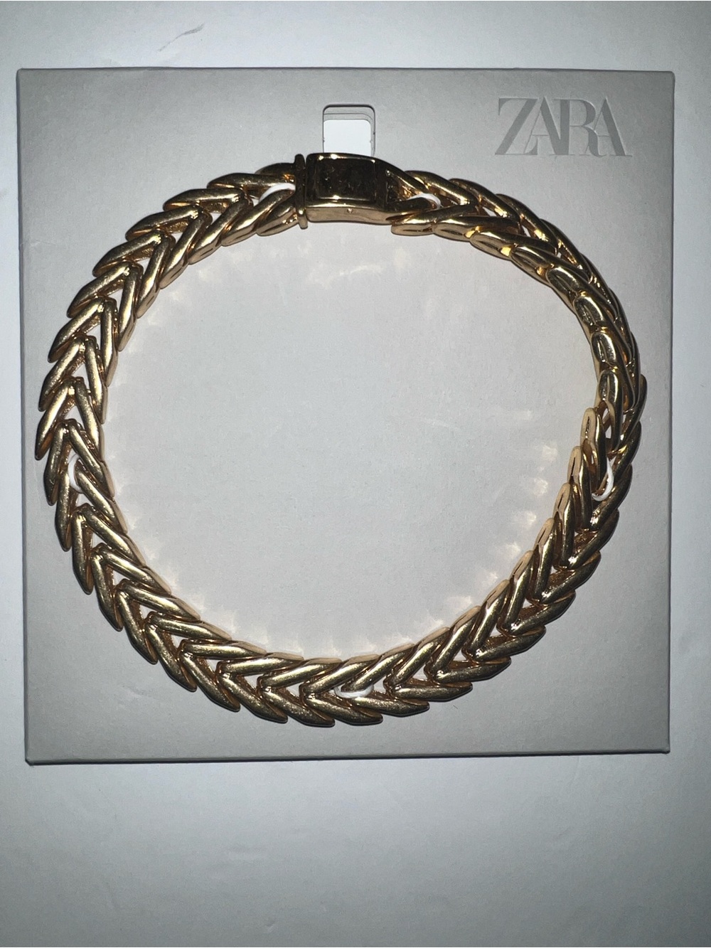 ZARA Shiny Gold Braided Statement Necklace